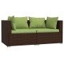 2-seater sofa with brown synthetic rattan cushions by vidaXL, Garden sets - Ref: Foro24-317553, Price: 243,21 €, Discount: %