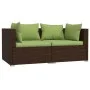 2-seater sofa with brown synthetic rattan cushions by vidaXL, Garden sets - Ref: Foro24-317553, Price: 238,82 €, Discount: %