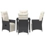 Conjunto de comedor de jardín de 5 piezas con cojines en poliratán negro by , Garden chairs - Ref: Foro24-3379563, Price: 516...