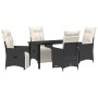 Juego de Comedor de Jardín de 5 Piezas con Cojines Negro Poliratán von , Gartenstühle - Ref: Foro24-3379564, Preis: 539,45 €,...