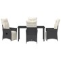 Juego de Comedor de Jardín de 5 Piezas con Cojines Negro Poliratán von , Gartenstühle - Ref: Foro24-3379564, Preis: 539,45 €,...