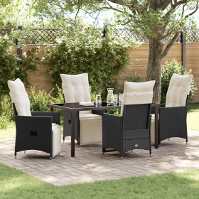 Juego de comedor de jardín de 5 piezas con cojines Polirratán negro von , Gartenstühle - Ref: Foro24-3379565, Preis: 555,10 €...
