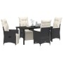 Juego de comedor de jardín de 5 piezas con cojines Polirratán negro de , Sillas de jardín - Ref: Foro24-3379565, Precio: 566,...