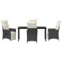Juego de comedor de jardín de 5 piezas con cojines Polirratán negro de , Sillas de jardín - Ref: Foro24-3379565, Precio: 566,...