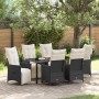 Set de Comedor de Jardín de 7 Piezas con Cojines de Poliratán Negro von , Gartenstühle - Ref: Foro24-3379566, Preis: 764,02 €...