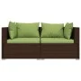 2-seater sofa with brown synthetic rattan cushions by vidaXL, Garden sets - Ref: Foro24-317553, Price: 238,82 €, Discount: %