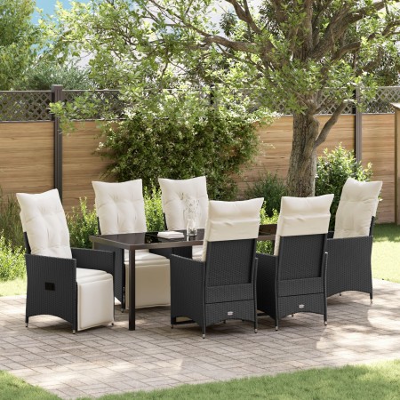 Set de Comedor de Jardín de 7 Piezas con Cojines Poliratán Negro von , Gartenstühle - Ref: Foro24-3379567, Preis: 786,03 €, R...