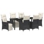 Set de Comedor de Jardín de 7 Piezas con Cojines Poliratán Negro von , Gartenstühle - Ref: Foro24-3379567, Preis: 786,03 €, R...