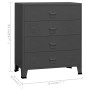 Industrial anthracite gray metal chest of drawers 78x40x93 cm by vidaXL, Drawers - Ref: Foro24-339617, Price: 175,45 €, Disco...