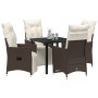 Set de Comedor de Jardín de 5 Piezas de con Cojines Marrón Poliratán | Foro24.es | Tu tienda online para hogar, jardín y más Foro24.es