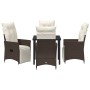 Set de Comedor de Jardín de 5 Piezas de con Cojines Marrón Poliratán | Foro24.es | Tu tienda online para hogar, jardín y más Foro24.es