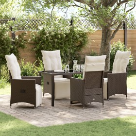 Set de Comedor de Jardín de 5 Piezas con Cojines