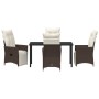 Set de Comedor de Jardín de 5 Piezas con Cojines Poliratán Marrón | Foro24.es | Tu tienda online para hogar, jardín y más Foro24.es