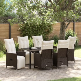 Set de 4 Marrón Poliratán Sofá Individual Reposapiés Ajustables de , Sillas de jardín - Ref: Foro24-3379573, Precio: 823,15 €