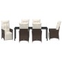 Set de Comedor de Jardín de 7 Piezas con Cojines Marrón Poliratán | Foro24.es | Tu tienda online para hogar, jardín y más Foro24.es
