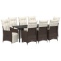 Juego de Comedor de Jardín de 9 Piezas con Cojines Rattan Polipropileno Marrón | Foro24.es | Tu tienda online para hogar, jardín y más Foro24.es