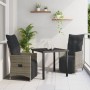 Set de Comedor de Jardín de 3 Piezas con Cojines Gris Poliratán von , Gartenstühle - Ref: Foro24-3379576, Preis: 340,55 €, Ra...