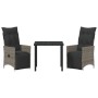 Set de Comedor de Jardín de 3 Piezas con Cojines Gris Poliratán von , Gartenstühle - Ref: Foro24-3379576, Preis: 340,55 €, Ra...