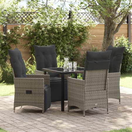 Set de Comedor de Jardín de 5 Piezas con Cojines Gris Polirratán von , Gartenstühle - Ref: Foro24-3379577, Preis: 573,60 €, R...