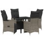 Set de Comedor de Jardín de 5 Piezas con Cojines Gris Polirratán von , Gartenstühle - Ref: Foro24-3379577, Preis: 573,60 €, R...