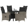 Set de Comedor de Jardín de 5 Piezas con Cojines Gris Polirratán von , Gartenstühle - Ref: Foro24-3379577, Preis: 573,60 €, R...