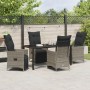 Juego de Comedor de Jardín de 5 Piezas con Cojines Gris Poliratán de , Sillas de jardín - Ref: Foro24-3379579, Precio: 641,13 €