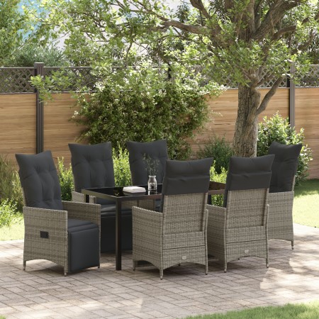 Set de Comedor de Jardín de 7 Piezas con Cojines Gris Polirratán von , Gartenstühle - Ref: Foro24-3379580, Preis: 890,17 €, R...