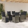 Set de Comedor de Jardín de 7 Piezas con Cojines Gris Polirratán de , Sillas de jardín - Ref: Foro24-3379580, Precio: 887,58 €