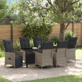 Set de Comedor de Jardín de 7 Piezas con Cojines Gris Poliratán von , Gartenstühle - Ref: Foro24-3379581, Preis: 895,01 €, Ra...