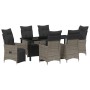 Set de Comedor de Jardín de 7 Piezas con Cojines Gris Poliratán von , Gartenstühle - Ref: Foro24-3379581, Preis: 895,01 €, Ra...