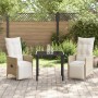 Juego de Comedor de Jardín de 3 Piezas con Cojines Beige Poliratán by , Garden chairs - Ref: Foro24-3379583, Price: 362,31 €,...