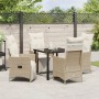 Set de Comedor de Jardín de 5 Piezas con Cojines Beige Poliratán von , Gartenstühle - Ref: Foro24-3379584, Preis: 626,66 €, R...