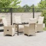 Set de Comedor de Jardín de 5 Piezas con Cojines Beige Poliratán by , Garden chairs - Ref: Foro24-3379585, Price: 652,44 €, D...