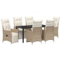 Conjunto de Comedor de Jardín de 7 Piezas con Cojines Beige Poliratán von , Gartenstühle - Ref: Foro24-3379587, Preis: 926,36...