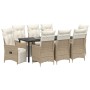 Juego de Comedor de Jardín de 9 Piezas con Cojines Beige Poliratán von , Gartenstühle - Ref: Foro24-3379589, Preis: 1,00 €, R...