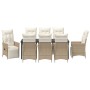 Juego de Comedor de Jardín de 9 Piezas con Cojines Beige Poliratán von , Gartenstühle - Ref: Foro24-3379589, Preis: 1,00 €, R...