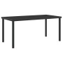Juego de Comedor de Jardín de 7 Piezas con Cojines de Ratán Gris, Mesa de Jardín Negra 160x80x73 cm Vidrio Templado by , Gard...
