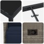 Conjunto de Comedor de Jardín  de 7 Piezas con Cojines Ratán Poli Gris, Mesa de Jardín  Negra 160x80x73 cm Vidrio Templado | Foro24.es | Tu tienda online para hogar, jardín y más Foro24.es