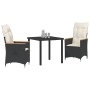 Conjunto de Comedor Jardín de 3 Piezas con Cojines Negro Poliratán von , Gartenstühle - Ref: Foro24-3379611, Preis: 326,48 €,...