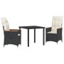 Juego de Comedor de Jardín de 5 Piezas con Cojines Ratán Poli Negro by , Garden chairs - Ref: Foro24-3379613, Price: 575,36 €...