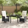 Juego de Comedor de Jardín de 5 Piezas con Cojines Ratán Poli Negro by , Garden chairs - Ref: Foro24-3379613, Price: 575,36 €...