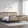 Honey brown solid wood bed frame and headboard 200x200 cm by vidaXL, Beds and slatted bases - Ref: Foro24-3193814, Price: 172...