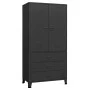 Industrieller schwarzer Metallschrank 90x50x180 cm von vidaXL, Kleiderschränke - Ref: Foro24-339613, Preis: 415,42 €, Rabatt: %