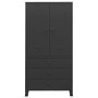 Industrieller schwarzer Metallschrank 90x50x180 cm von vidaXL, Kleiderschränke - Ref: Foro24-339613, Preis: 352,59 €, Rabatt: %
