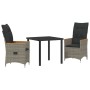 Set de Comedor de Jardín de 7 Piezas con Cojines Gris Poliratán de | Foro24.es | Tu tienda online para hogar, jardín y más Foro24.es