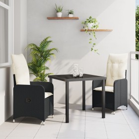 Set de Comedor de Jardín de 3 Piezas con Cojines