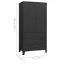 Industrieller schwarzer Metallschrank 90x50x180 cm von vidaXL, Kleiderschränke - Ref: Foro24-339613, Preis: 415,42 €, Rabatt: %