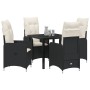 Set de Comedor de Jardín de 5 Piezas con Cojines Negras de Poliratán de , Sillas de jardín - Ref: Foro24-3379633, Precio: 511...