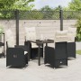 Set de Comedor de Jardín de 5 Piezas con Cojines Negras de Poliratán de , Sillas de jardín - Ref: Foro24-3379633, Precio: 511...