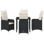 Set de Comedor de Jardín de 5 Piezas con Cojines Negras de Poliratán de , Sillas de jardín - Ref: Foro24-3379633, Precio: 511...